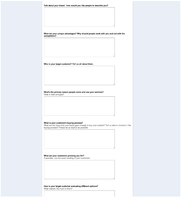 b2b product or service, company questionnaire, buyer persona-form b2b product or service, company questionnaire, buyer persona-form
