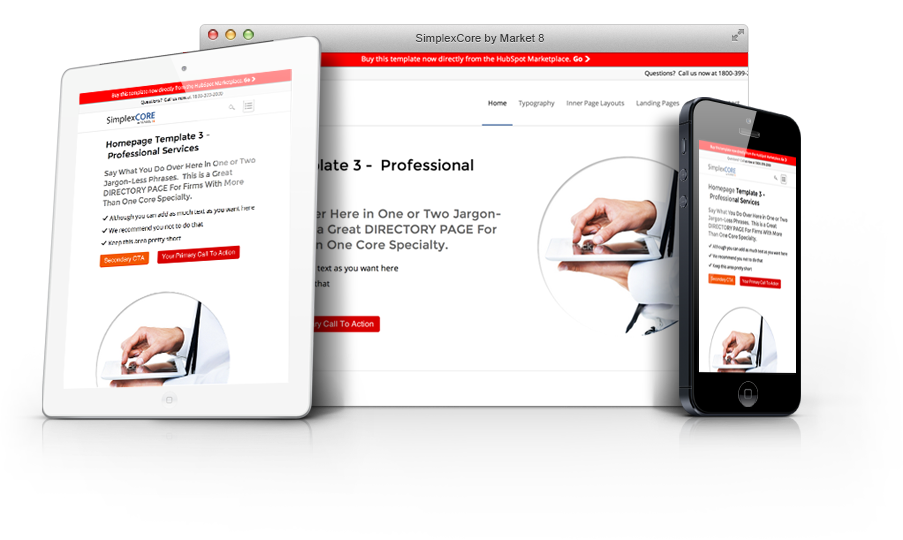 hubspot website templates  simplexcore responsive design